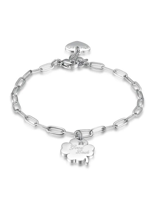 S'Agapõ Bracciale in acciaio Good Luck Be My Always SBM57 donna