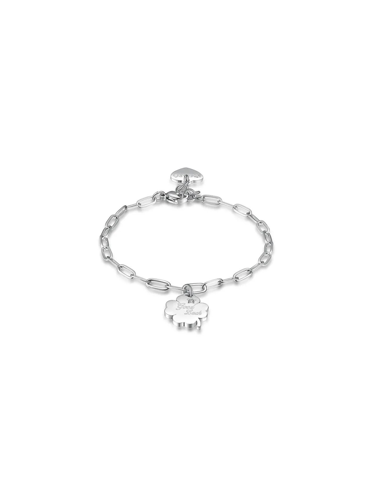 S'Agapõ Bracciale in acciaio Good Luck Be My Always SBM57 donna