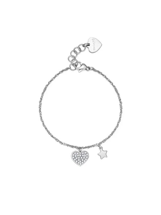 S'Agapõ Bracciale in acciaio con pendenti Aurora SAR26 donna