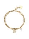 S'Agapõ Bracciale doppio placcato oro con pendenti a forma di fiore Aurora SAR47 donna