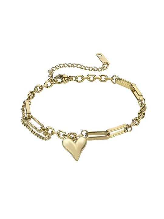 Marc Malone Bracciale placcato oro con cuore Bracciale in oro scarlatto MCB24003G donna