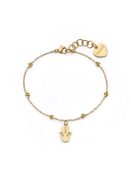 S'Agapõ Bracciale placcato oro abbinato Mano di Fatima Strega SWH18 donna