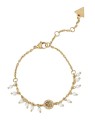 Guess Bracciale placcato oro con cristilla e perle sintetiche JUBB04681JWYGWH - Lunghezza: 18.5 cm donna
