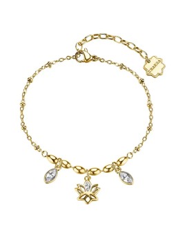Brosway Affascinante bracciale placcato oro con fiore di loto Chakra BHKB260 donna