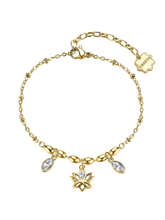 Brosway Affascinante bracciale placcato oro con fiore di loto Chakra BHKB260 donna