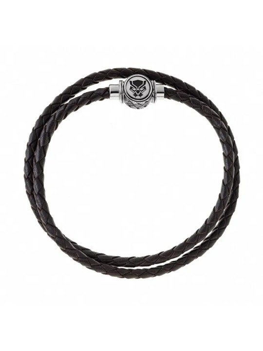 Disney Bracciale doppio in pelle Black Panther Marvel B600612L.CS uomo