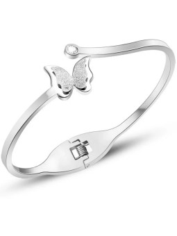 Troli Bracciale romantico a farfalla in metallo con farfalla KBS-154-SIL donna