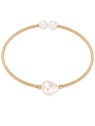 Troli Affascinante bracciale aperto con perle naturali donna