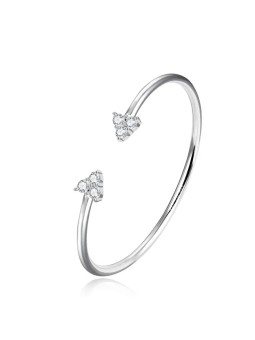 Agato Bracciale aperto massiccio con zirconi AGB782 donna