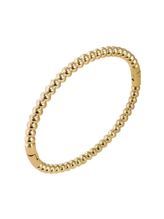 Troli Bracciale a sfere massicce in acciaio placcato oro da donna
