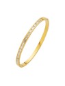 Troli Elegante bracciale massiccio placcato oro con cristilla da donna