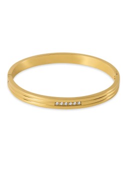 Troli Bracciale massiccio alla moda in acciaio placcato oro donna