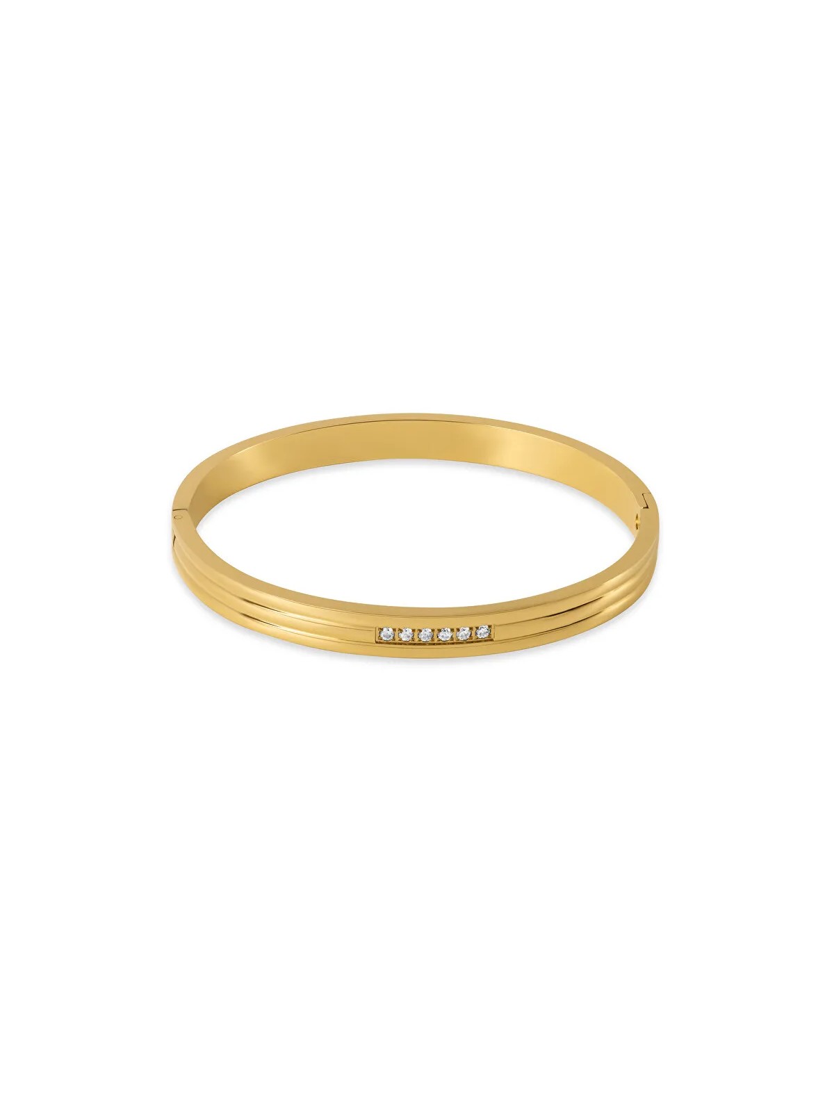Troli Bracciale massiccio alla moda in acciaio placcato oro donna