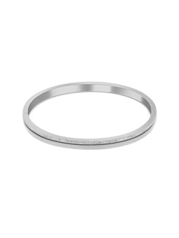 JVD Affascinante bracciale in acciaio con zirconi SSSB0057XI8BI - Diametro: 6,5 cm donna