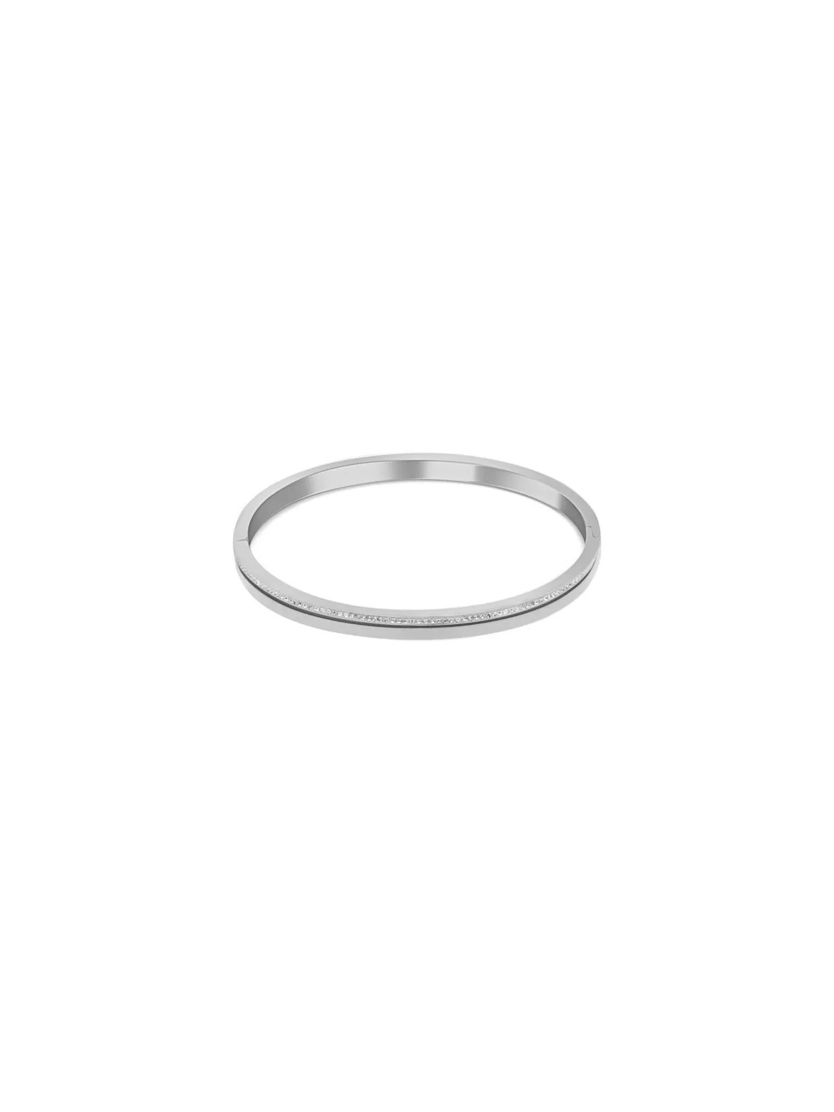 JVD Affascinante bracciale in acciaio con zirconi SSSB0057XI8BI - Diametro: 6,5 cm donna