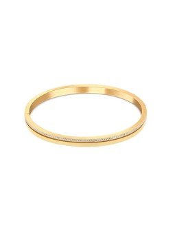 JVD Affascinante bracciale placcato oro con zirconi SSSB0057XI8GO - Diametro: 6.5 cm donna