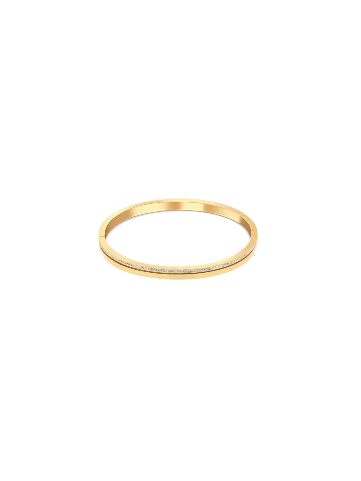 JVD Affascinante bracciale placcato oro con zirconi SSSB0057XI8GO - Diametro: 6.5 cm donna