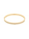 JVD Bracciale massiccio in acciaio placcato oro lucido SSSB0058XI8GO - Diametro: 6,5 cm donna
