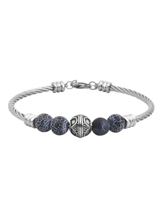Troli Elegante bracciale in acciaio con perline VEDB0291S-A unisex