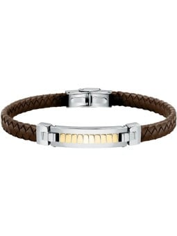 Morellato Bracciale elegante in pelle con decoro in acciaio Moody SQH34 uomo