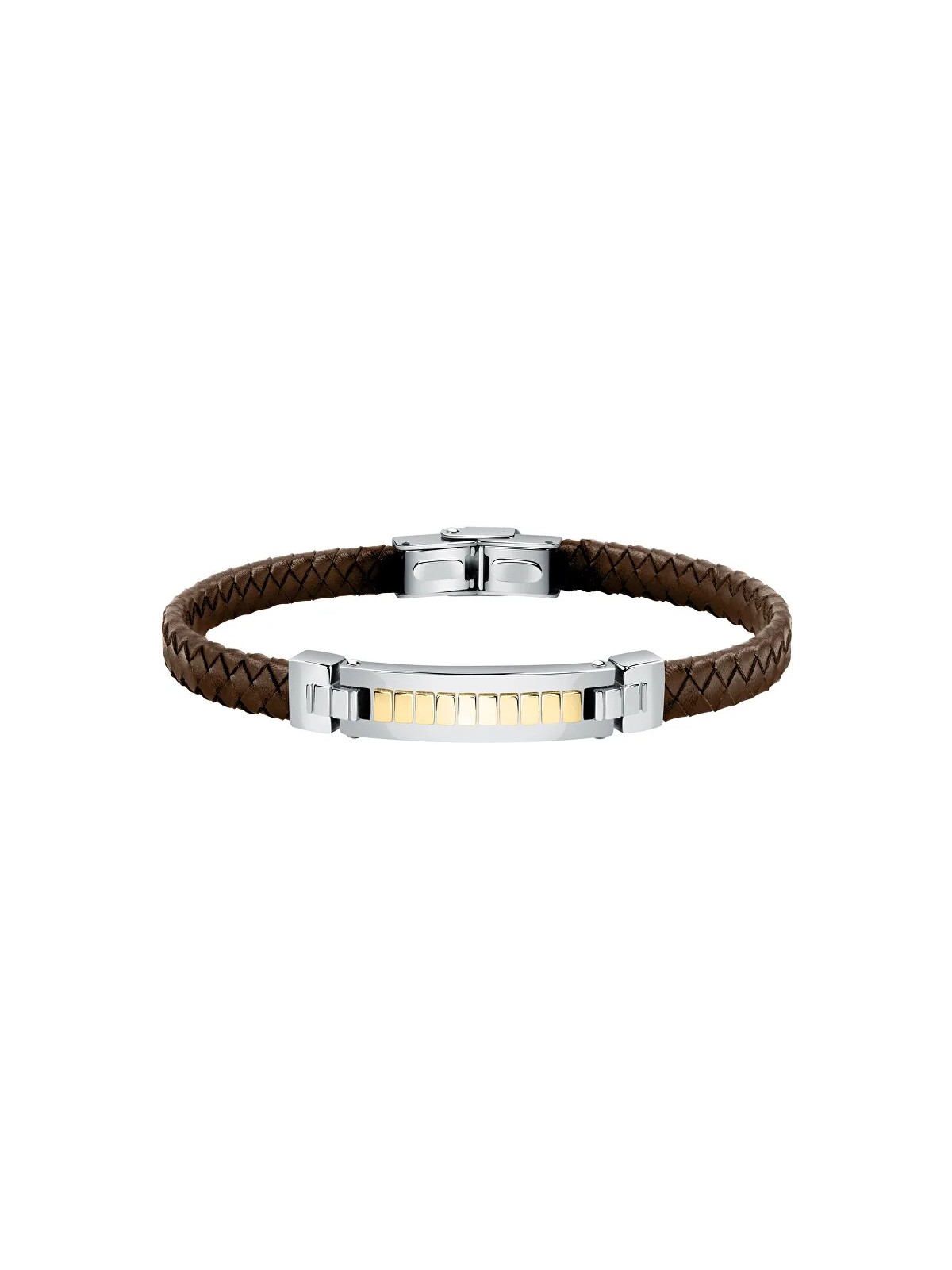 Morellato Bracciale elegante in pelle con decoro in acciaio Moody SQH34 uomo