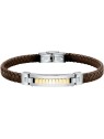 Morellato Bracciale elegante in pelle con decoro in acciaio Moody SQH34 uomo