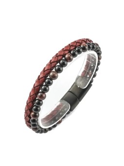 Troli Bracciale originale in pelle con perline VSB002BR-PET uomo