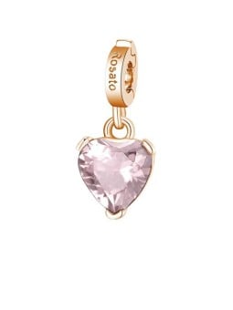 Rosato Affascinante ciondolo in bronzo con quarzo rosa Cuore di Storie RZ190 donna