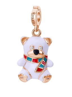 Rosato Grazioso ciondolo in bronzo a forma di orsetto di Natale Story RZLE071 donna