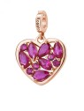 Rosato Ciondolo a cuore placcato oro con zirconi fucsia Storie RZ242 donna