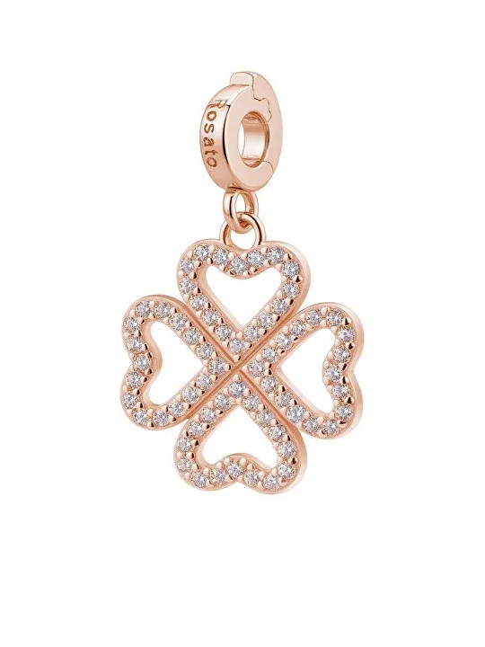 Rosato Ciondolo scintillante placcato oro Quadrifoglio Storie RZ247 donna
