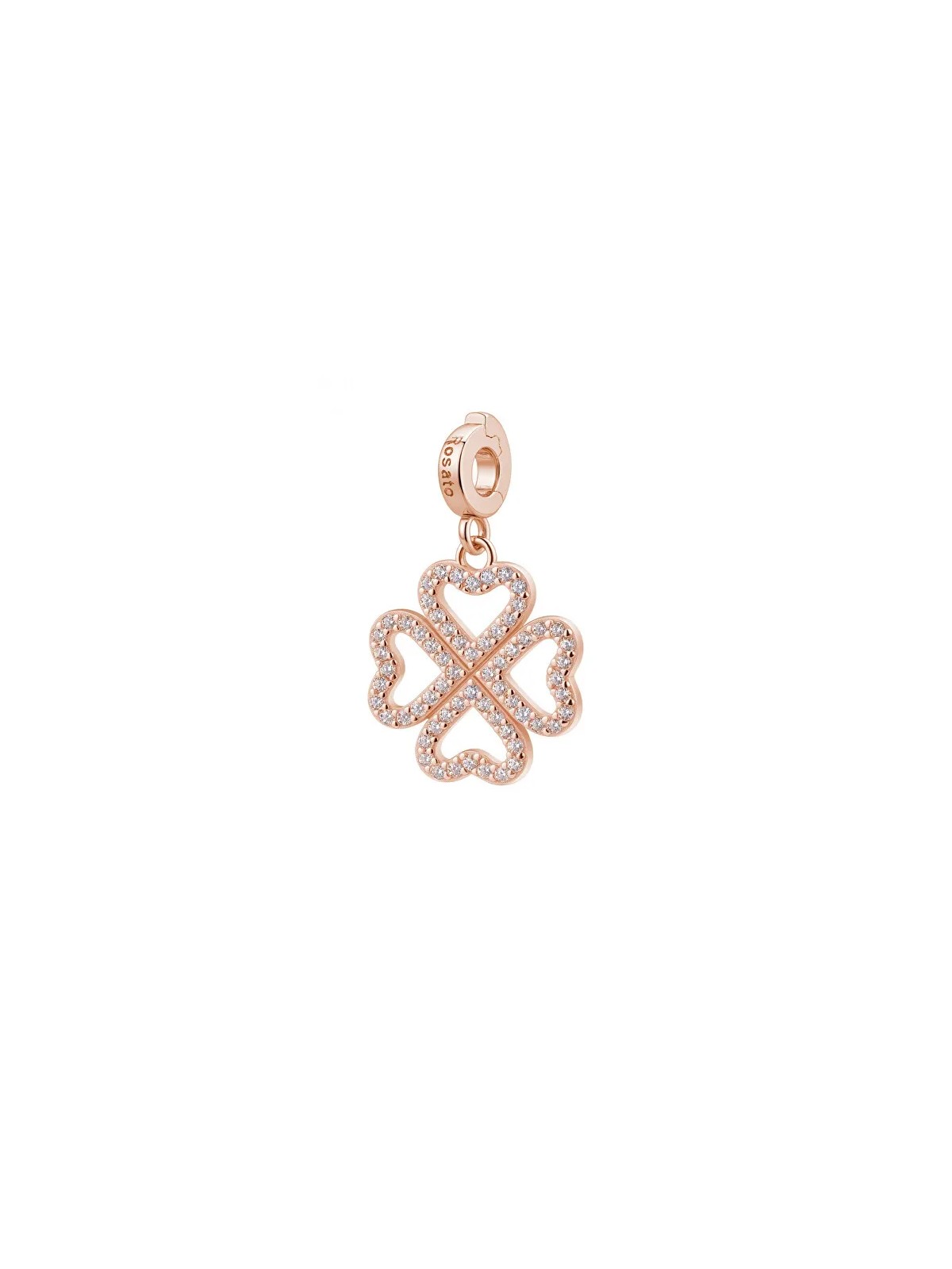 Rosato Ciondolo scintillante placcato oro Quadrifoglio Storie RZ247 donna