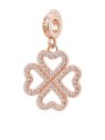 Rosato Ciondolo scintillante placcato oro Quadrifoglio Storie RZ247 donna
