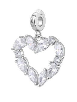 Rosato Ciondolo a forma di cuore in argento con zirconi cubici Story RZ245R donna