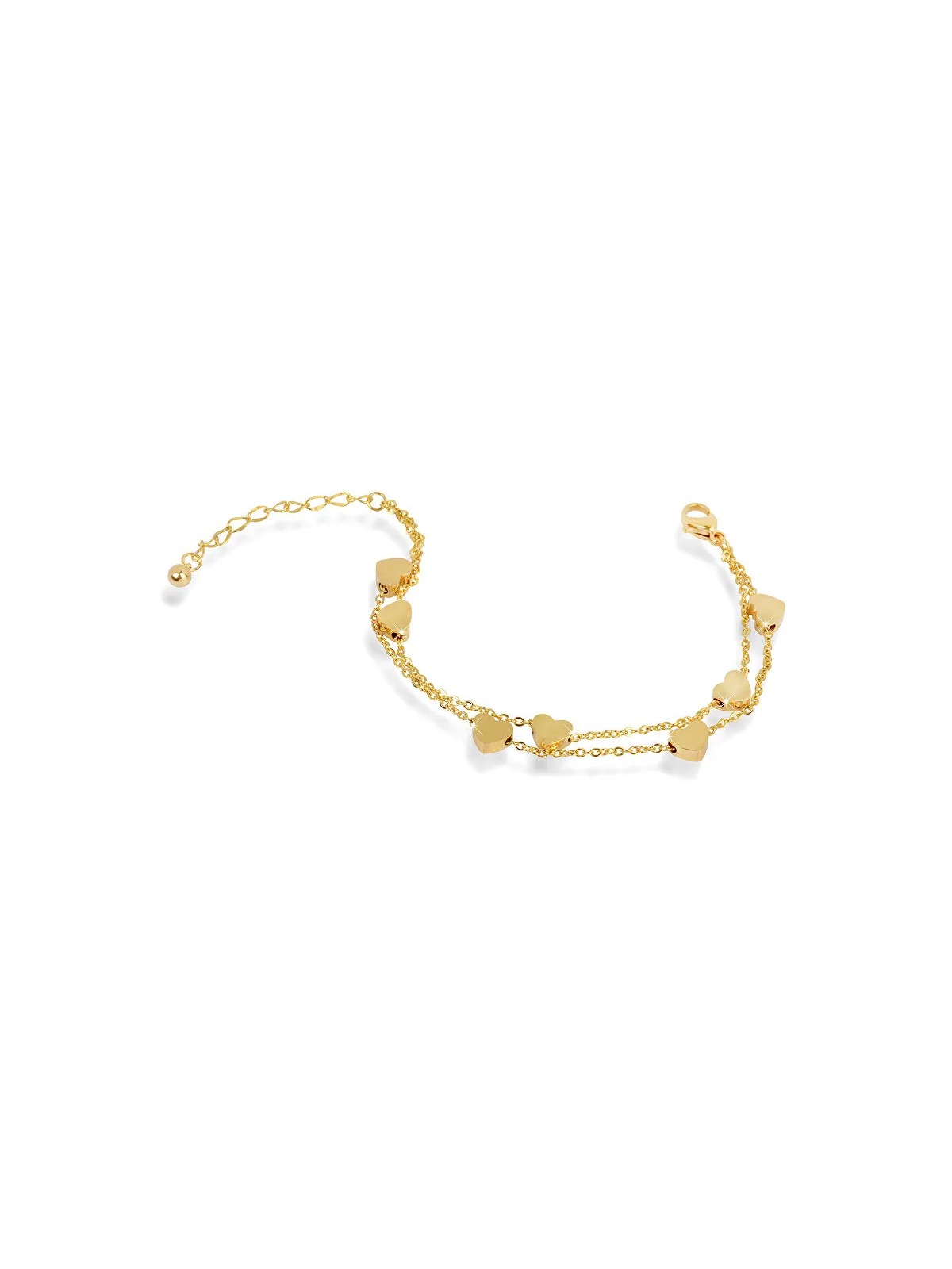 Troli Bracciale a forma di cuore in acciaio placcato oro donna