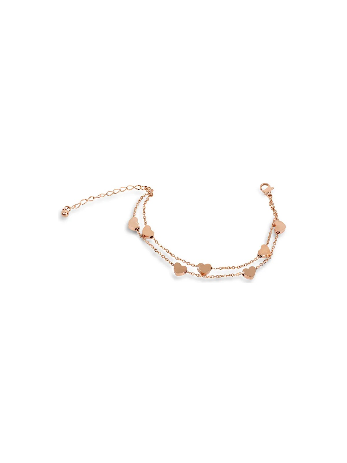Troli Bracciale a forma di cuore in acciaio placcato oro rosa donna