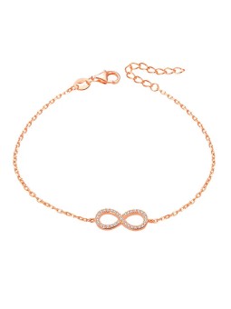 Beneto Bracciale in argento placcato oro rosa con cristilla AGB483/20-ROSE donna
