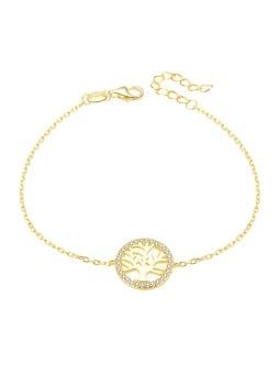 Beneto Bracciale in argento placcato oro con albero della vita AGB485/20-GOLD donna