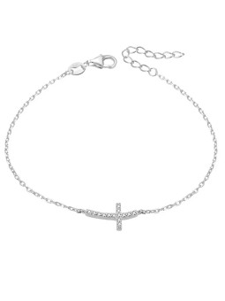 Beneto Bracciale in argento con croce AGB484/20 donna