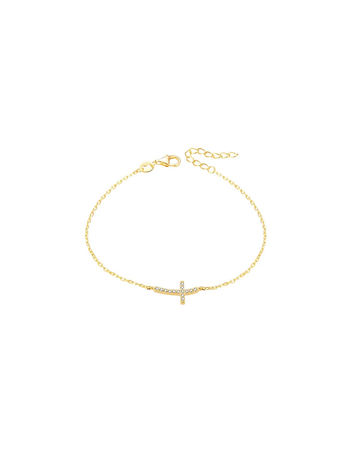 Beneto Bracciale in argento placcato oro con croce AGB484/20-ORO donna