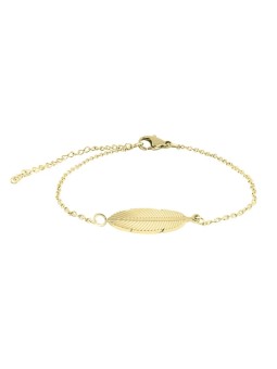 Troli Elegante bracciale dorato con piuma da donna