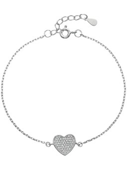 Evolution Group Bracciale in argento con cuore innamorato e zirconi 13007.1 donna
