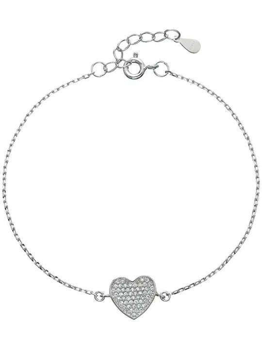 Evolution Group Bracciale in argento con cuore innamorato e zirconi 13007.1 donna