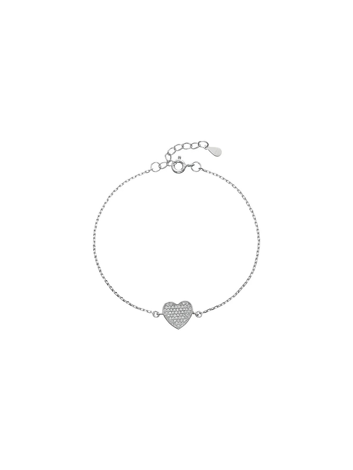 Evolution Group Bracciale in argento con cuore innamorato e zirconi 13007.1 donna