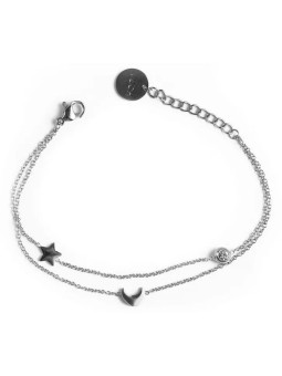 Vuch Bracciale in acciaio alla moda Infinity Silver da donna