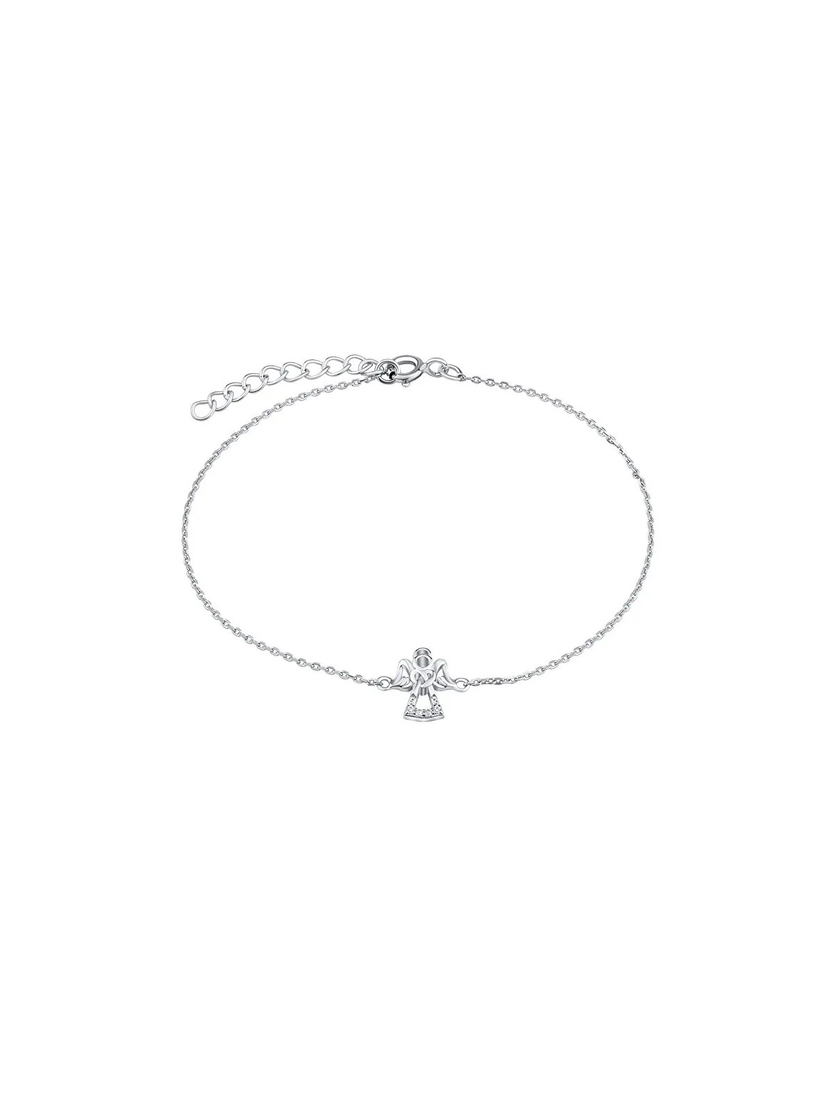 Silvego Bracciale in argento pregiato con angelo e zirconi trasparenti MW2233B donna