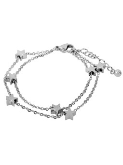 Troli Bracciale in acciaio con stelle donna