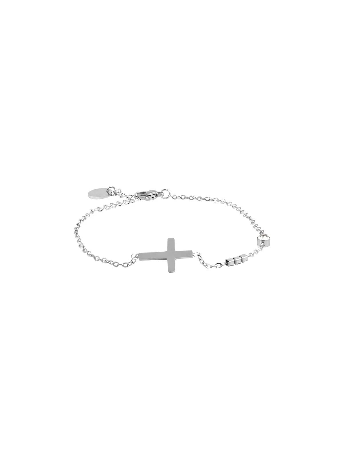 Troli Bracciale minimalista in acciaio con croce VCBW024S donna