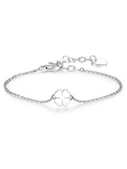 S'Agapõ Bracciale in acciaio con quadrifoglio Click SCK10 donna