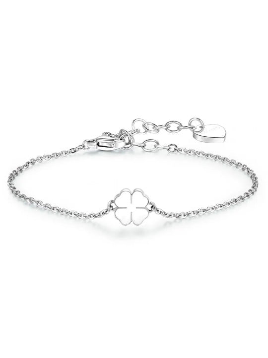 S'Agapõ Bracciale in acciaio con quadrifoglio Click SCK10 donna